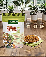Instant Besan Halwa with Millet & Gur